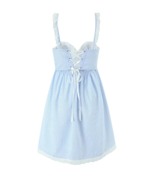 Beautiful Homecoming Dress Spaghetti Strap Backless Lace Back to School Outfits Party Dress D7210