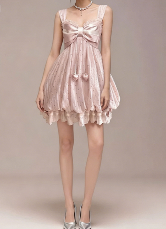 Charming Homecoming Dress Spaghetti Strap Pleated Back to School Outfits Party Dress D7358