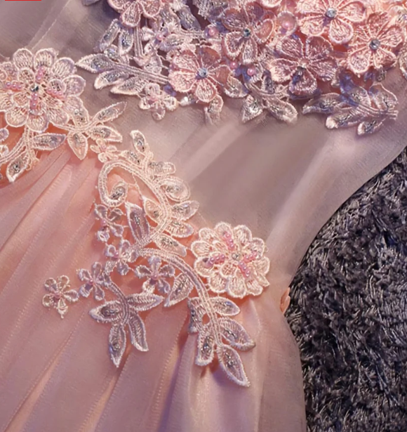 Unique Homecoming Dress Off the Shoulder Bead Rinestone Applique Tulle Back to School Outfits Party Dress D7699