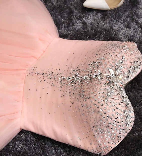 Unique Homecoming Dress Sweetheart Rinestone Tulle Back to School Outfits Party Dress D7700