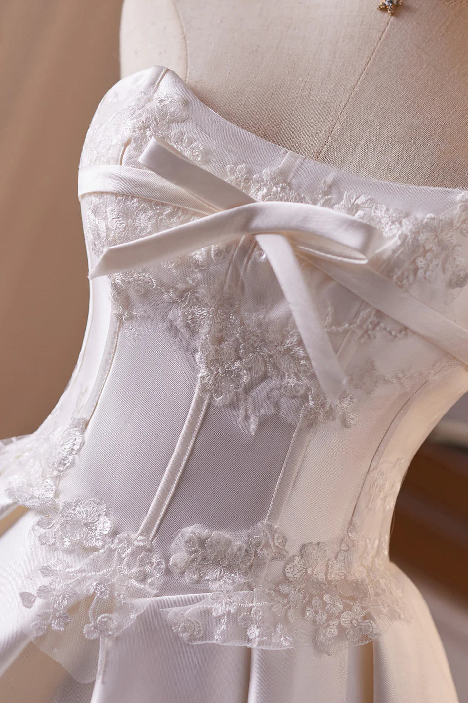 Unique Homecoming Dress Strapless Bowknot Applique Back to School Outfits Party Dress D7755
