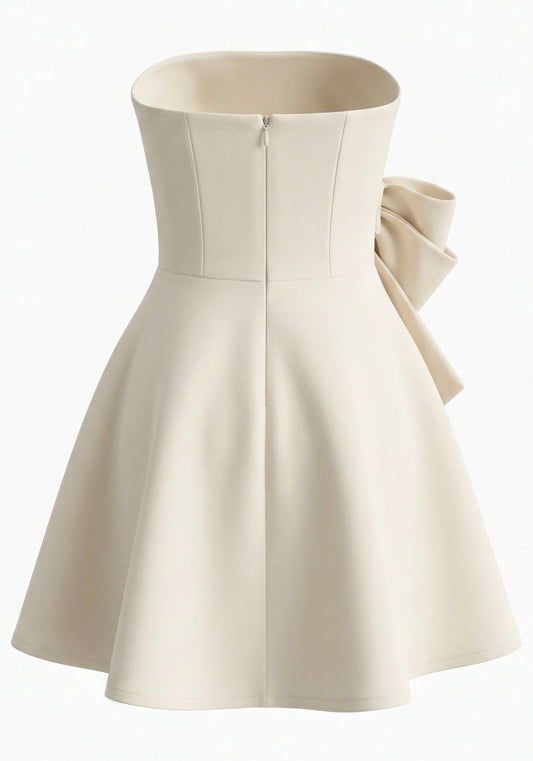 Stunning Homecoming Dress Strapless A-Line Pleated Back to School Outfits Party Dress D7913