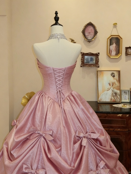 Stunning Ball Gown Pink Sweetheart Pleated Evening Dress Quinceanera Dress 18th Birthday Prom Gown D5157