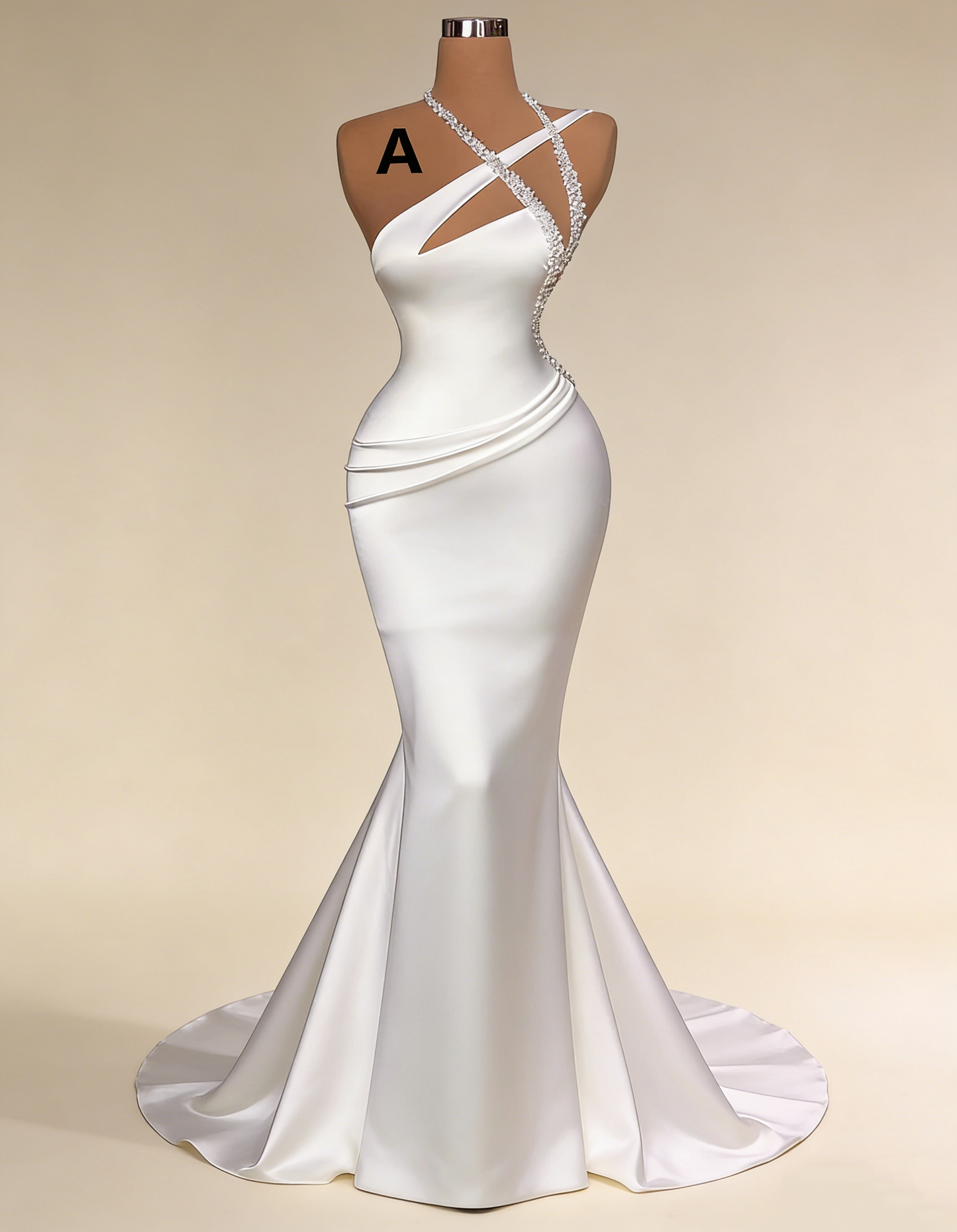 Vintage Spaghetti Strap Mermaid Wedding Dress Prom Dress ,MD6636