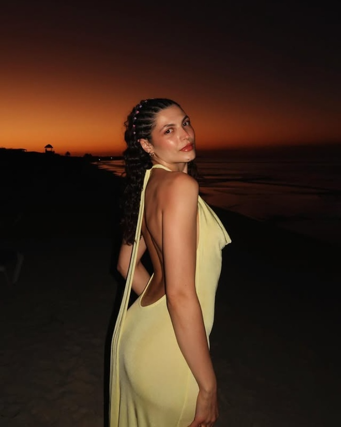 Robe de soirée longue en satin jaune clair, col licou, fourreau, robe d'invitée de mariage, D185