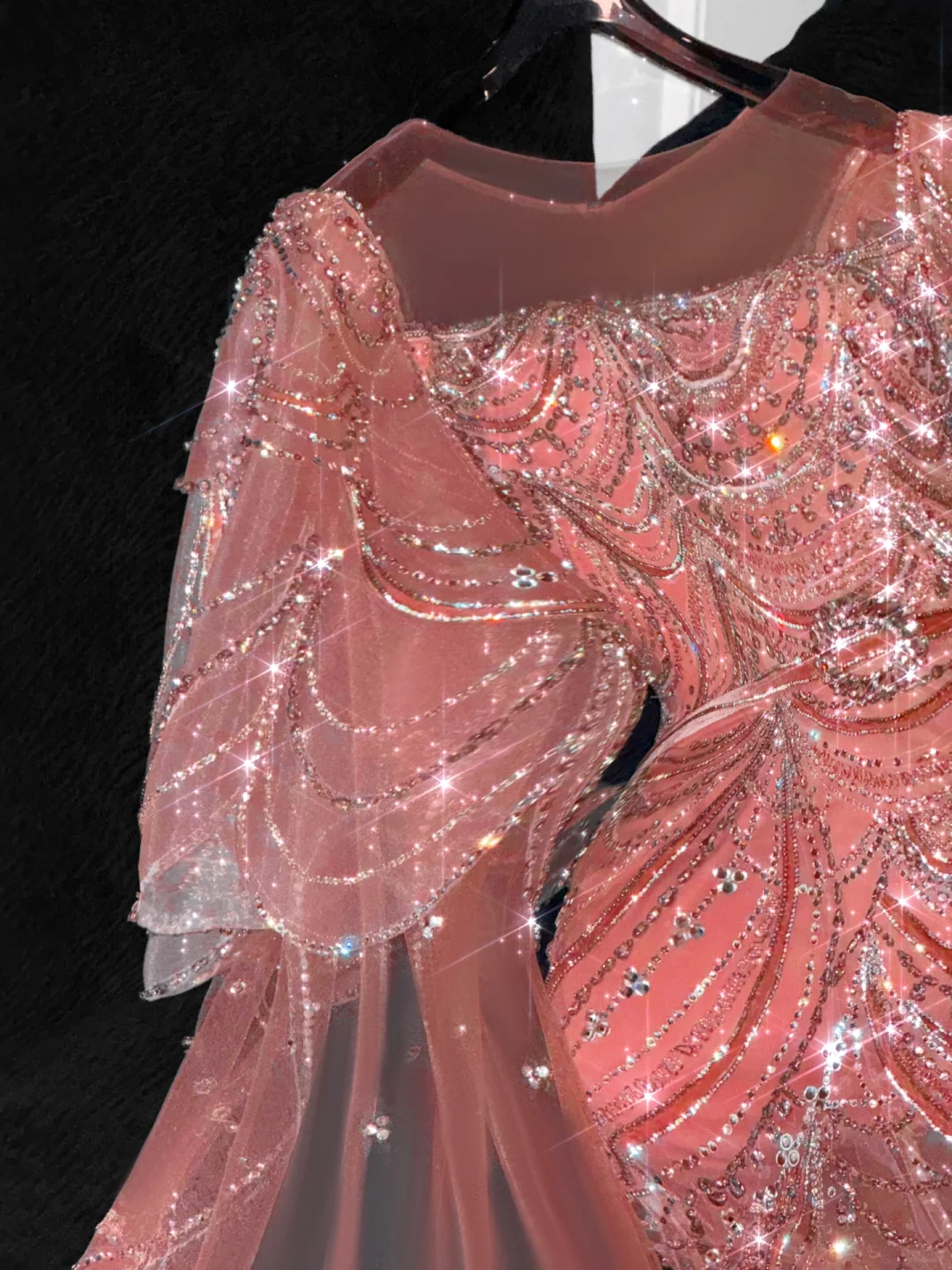 Gorgeous Shiny Orange Beaded Sequined Design Mermaid Prom Dress Evening Dress D1691