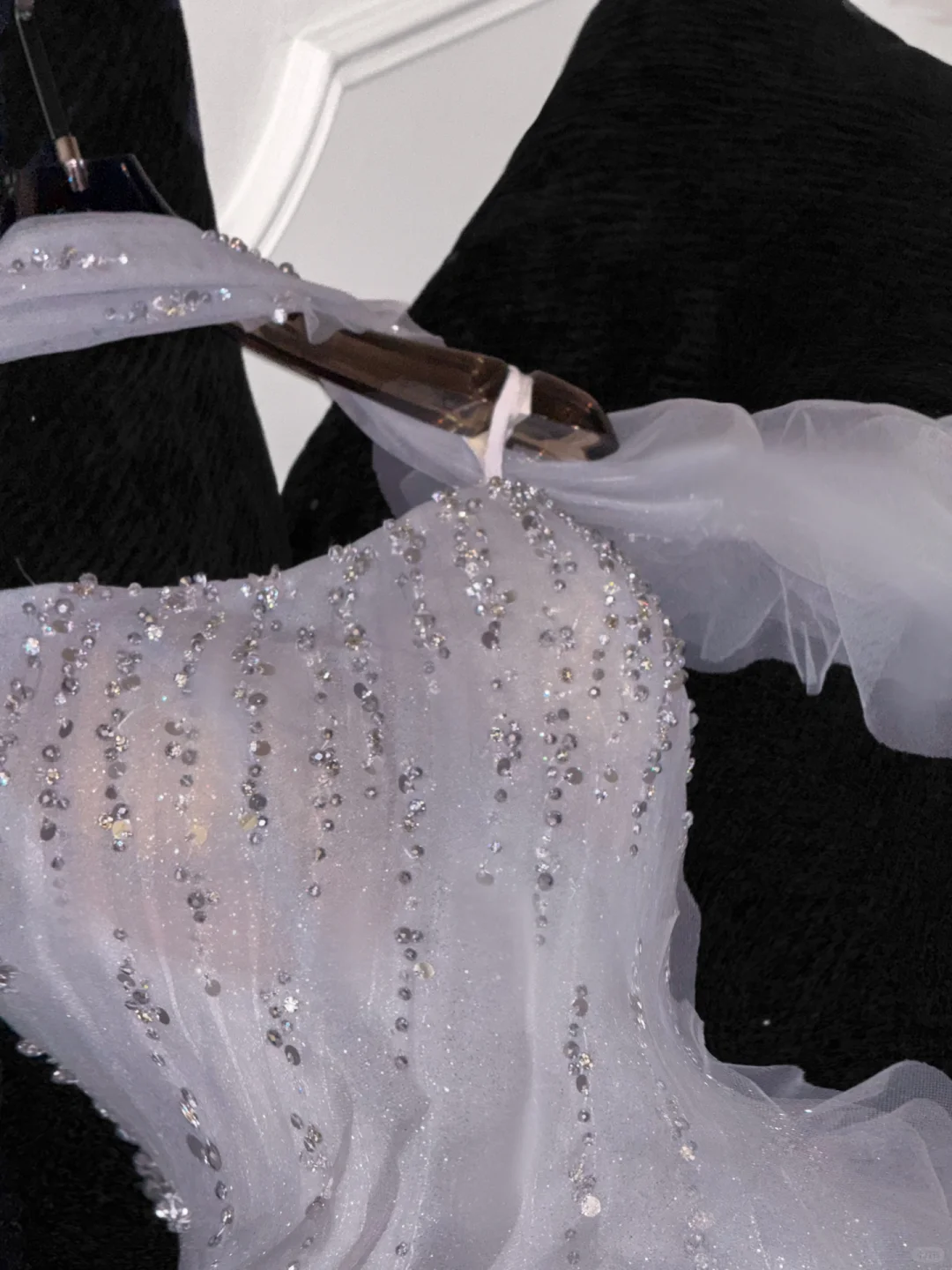 Fashion Sparkling White Beaded Sequin Mermaid Elegant Tulle Evening Dress Prom Dresses D1633
