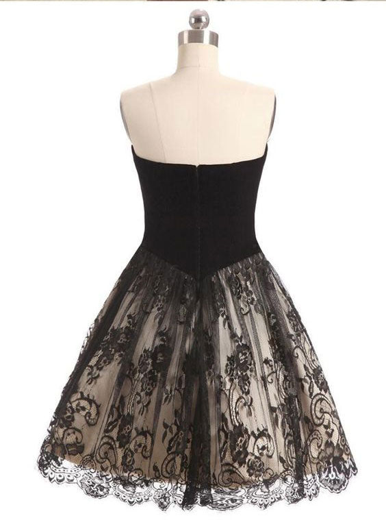 New Homecoming Dress Sweetheart Lace Back to School Outfits Party Dress D7600
