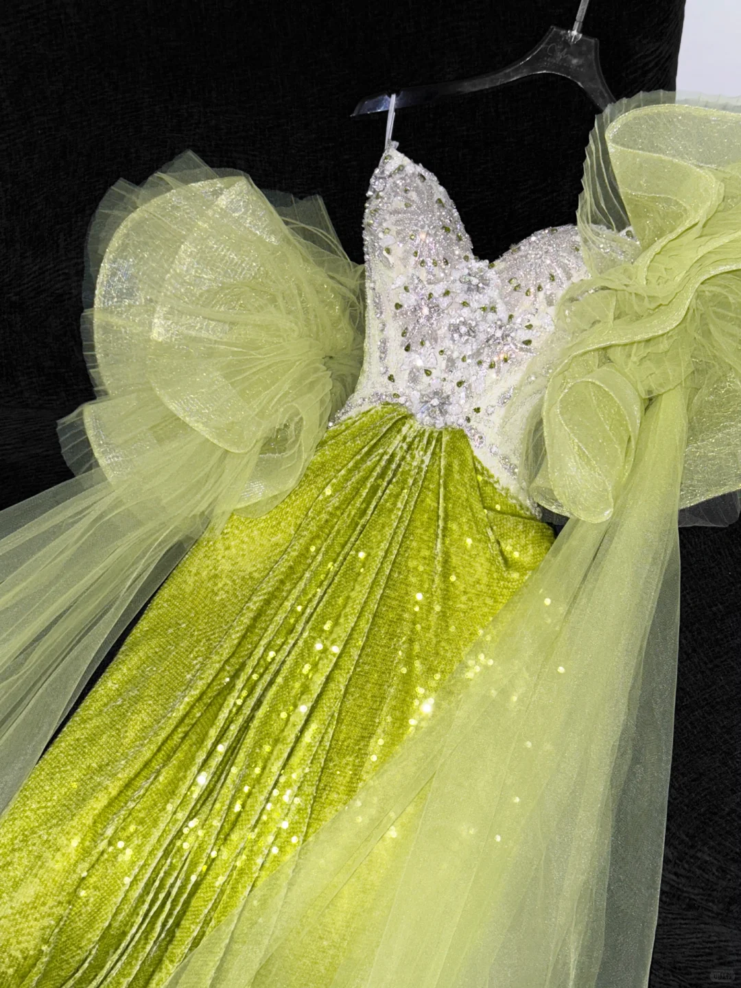 Sparkling Green Sequined Design Elegant Mermaid Prom Dress Evening Dress D1693