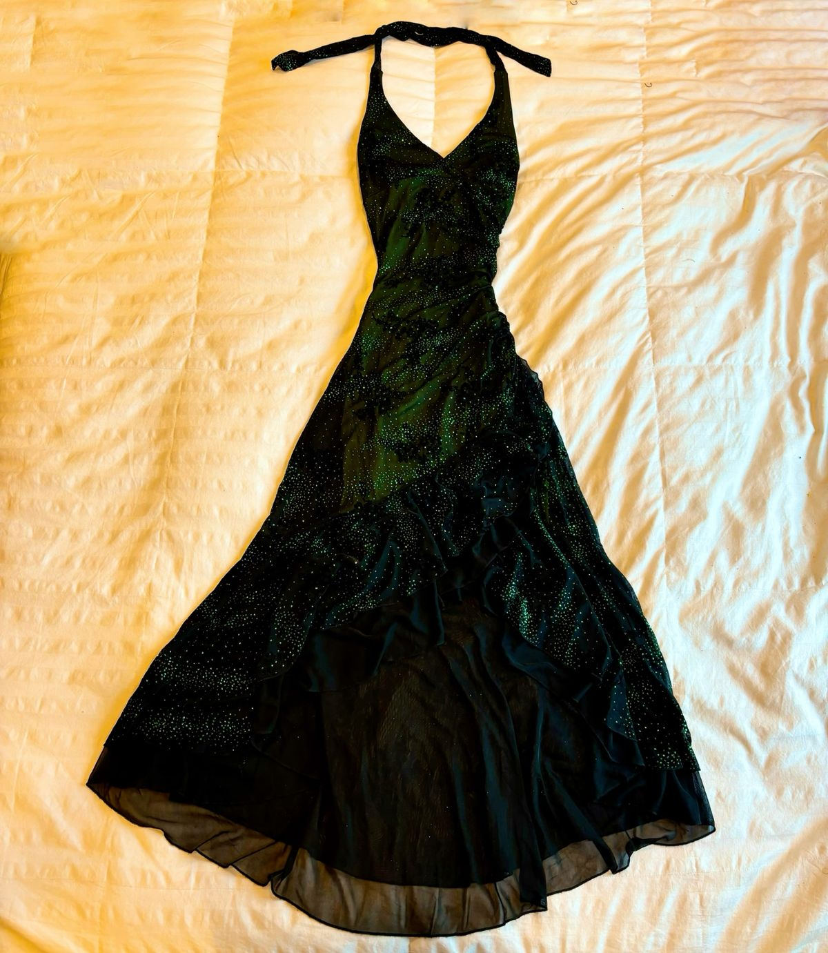 Vintage Dark Green Halter Neck Sheath Chiffon Long Evening Party Dresses, D1027