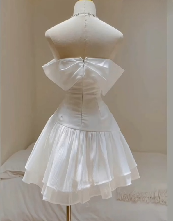 Lovely White Off Shoulder A-Line Short Party Dresses Homecoming Dresses, D1094