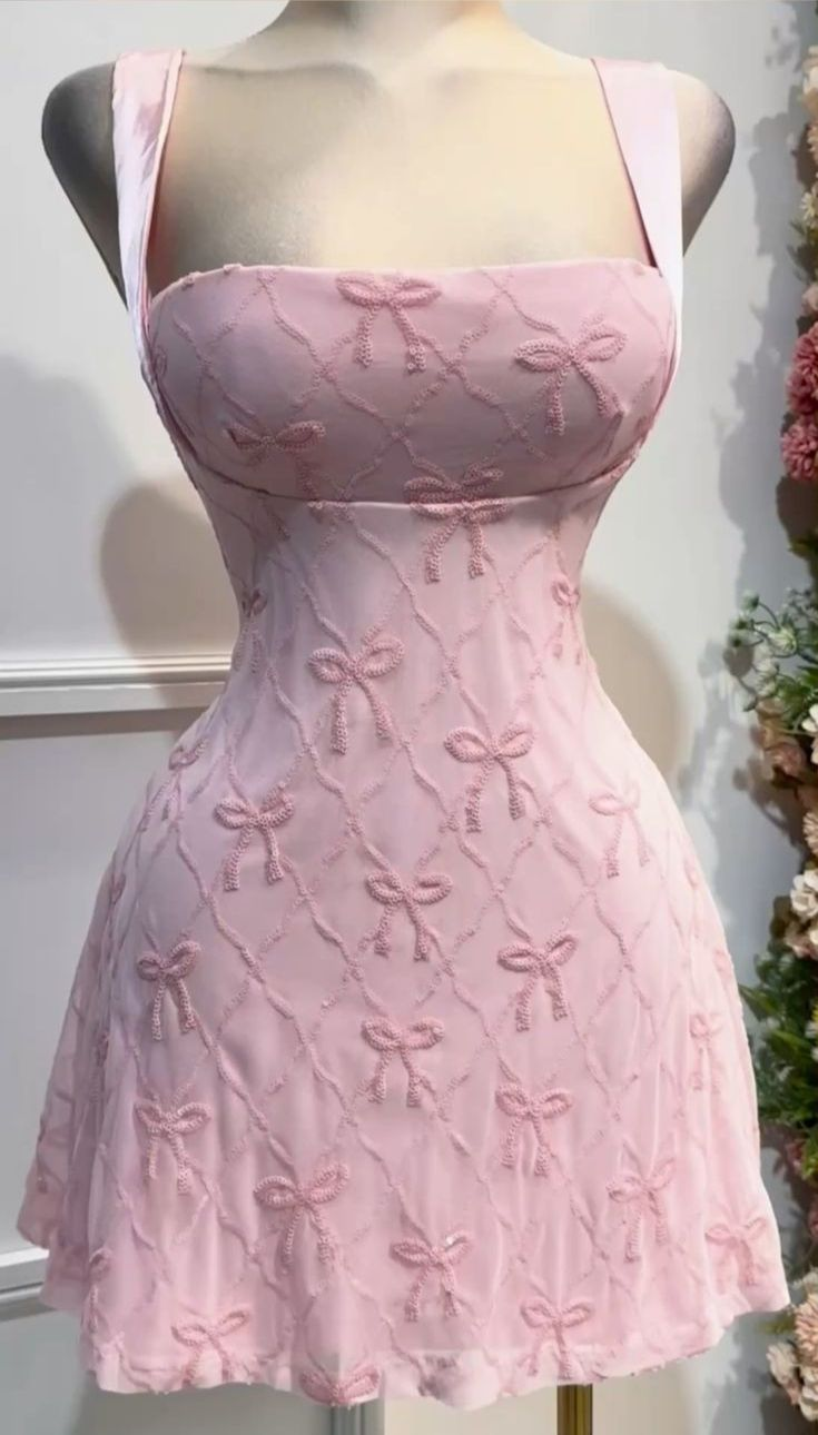 Lovely Pink Straps A-Line Short Party Dresses Homecoming Dresses, D1112