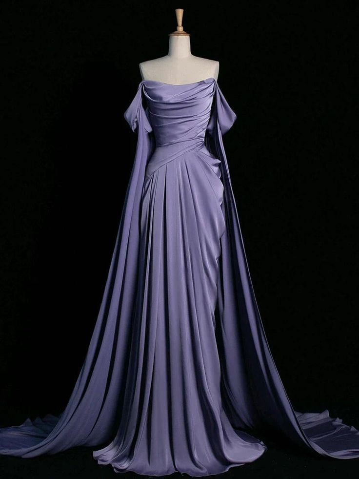 Green Off Shoulder A-Line Satin Long Formal Party Dress MD7348