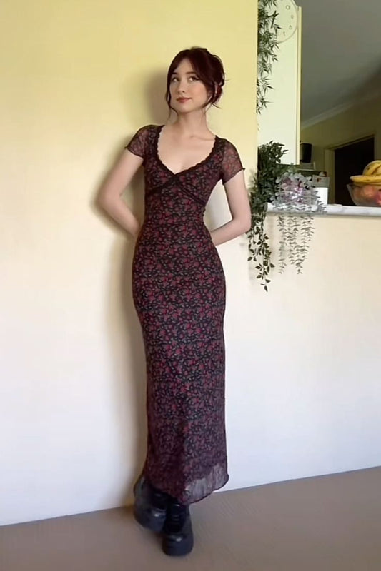 Robe fourreau simple à col en V, tenue de soirée tendance, D207