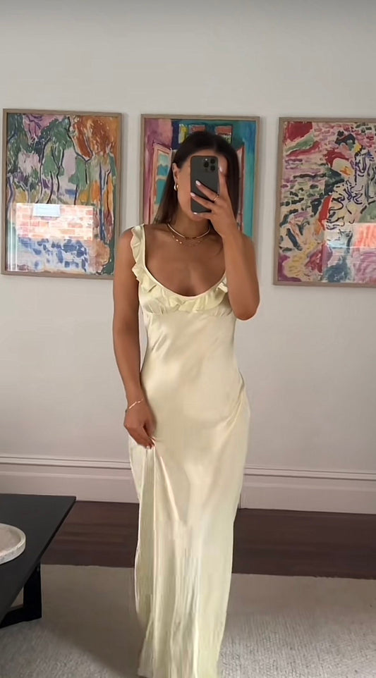 Robe de soirée fourreau élégante en satin, robe de demoiselle d'honneur, D280