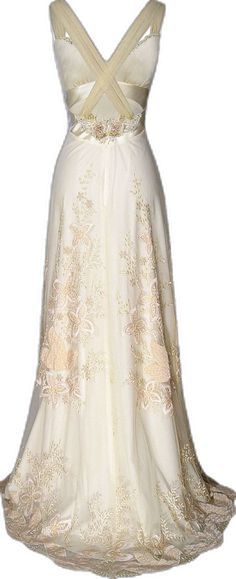 Elegantes, elfenbeinfarbenes, langes Etuikleid mit gekreuztem Rücken, Partykleid, formelles Abendkleid, D447