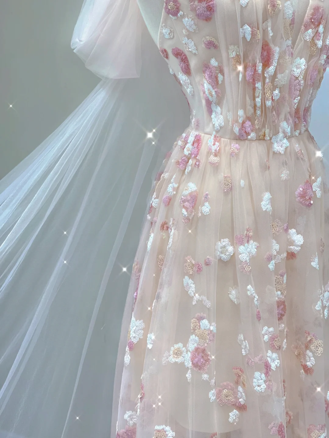 Pink Halter A-Line Tulle Appliques Elegant Long Party Dress Birthday Outfits, D457