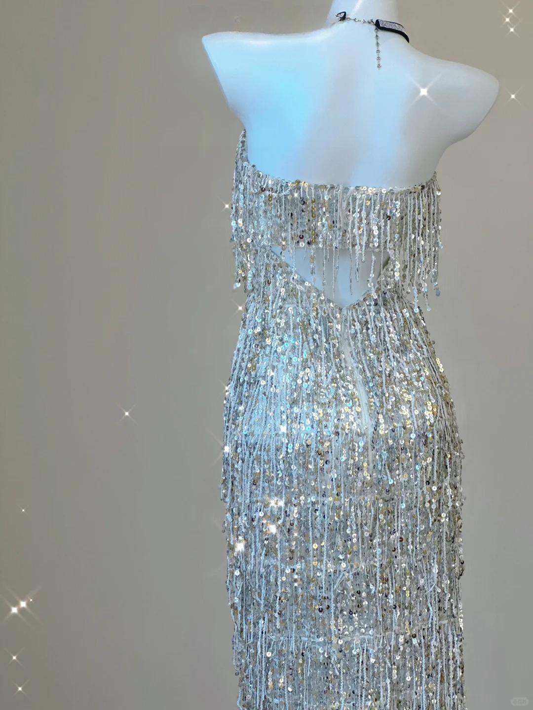 Robe de soirée longue à paillettes, bustier et perles, superbe robe fourreau, D472