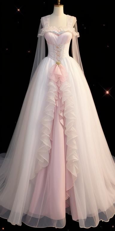 Fee Rosa Träger A-Linie Prinzessin Langes Partykleid Geburtstagspartykleid, D532