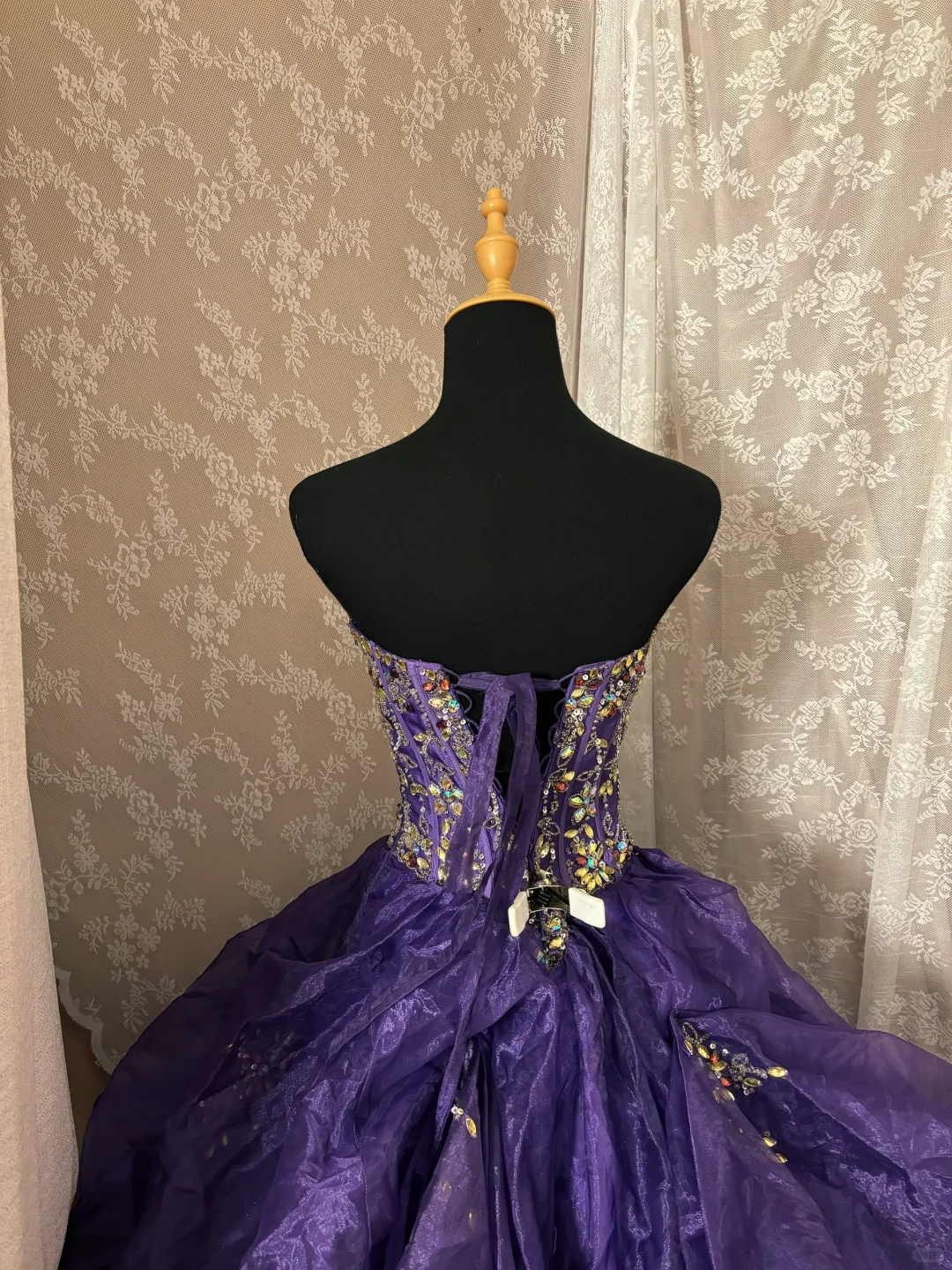 Lila Herzausschnitt A-Linie Perlenbesetzt Chiffon Vintage Langes Ballkleid Abendkleid, D610