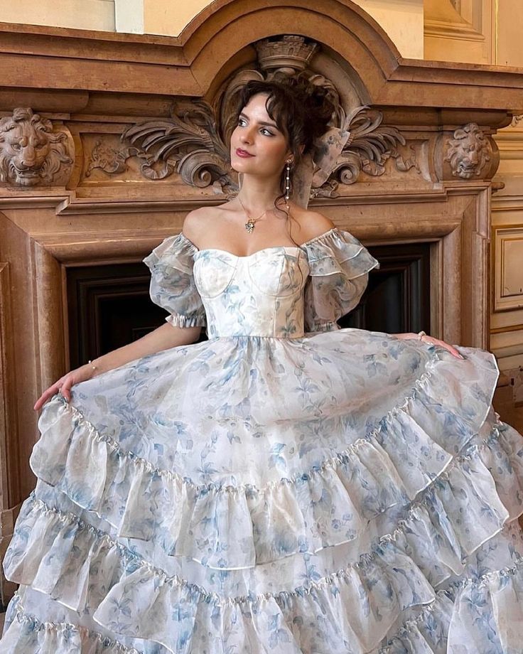 Robe de princesse trapèze en mousseline de soie, jolie robe d'anniversaire, D660