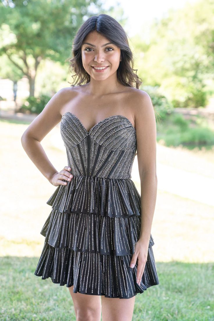 Stunning Homecoming Dress Sweetheart Sequins Cascade Back to School Outfits Party Dress D6849