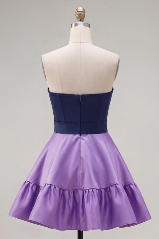 Unique Homecoming Dress Sweetheart Bowknot Back to School Outfits Party Dress D7811