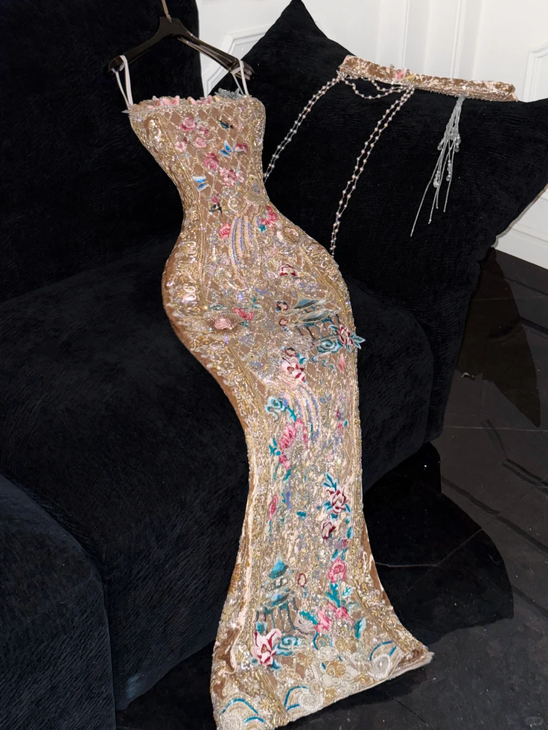 Gorgeous Shiny Beaded Exquisite Embroidery Mermaid Long Evening Dress Prom Dresses D1667
