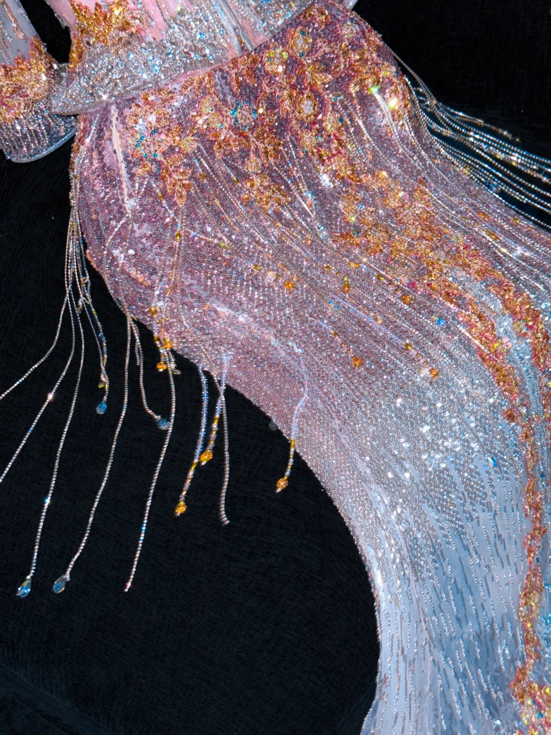Fashion Sparkling Beaded Sequin Mermaid Elegant Chiffon Evening Dress Prom Dresses D1632