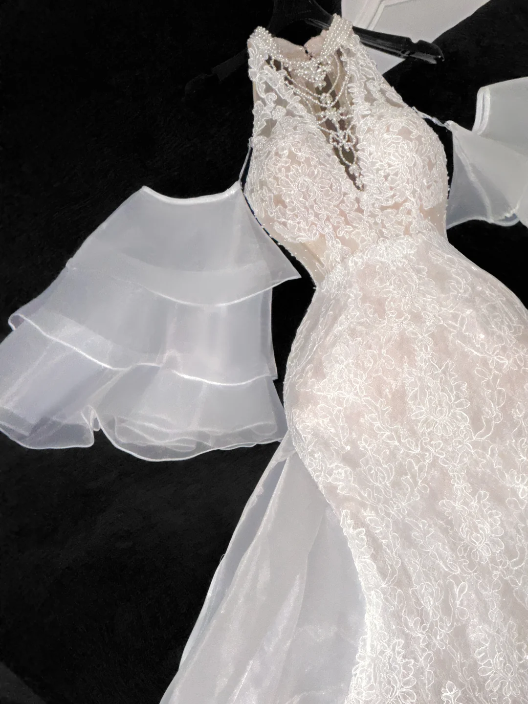 Elegant Ivory Applique Design Mermaid Wedding Dress Prom Dress Evening Dress D1685