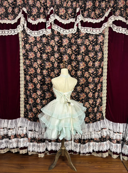 Robe de soirée vintage en mousseline de soie, décolleté en cœur, perles appliquées, sans bretelles, coupe trapèze, élégante, à volants, robe de bal, D1617