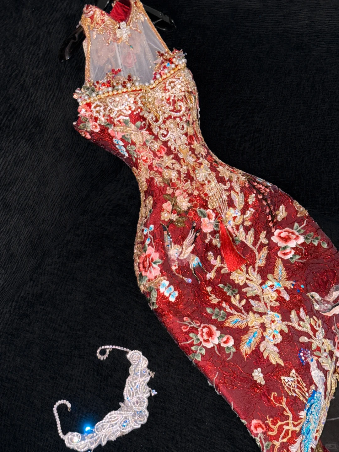 Gorgeous Sparkling Beaded Sequin Mermaid Design Exquisite Embroidery Evening Dress Prom Dresses D1643