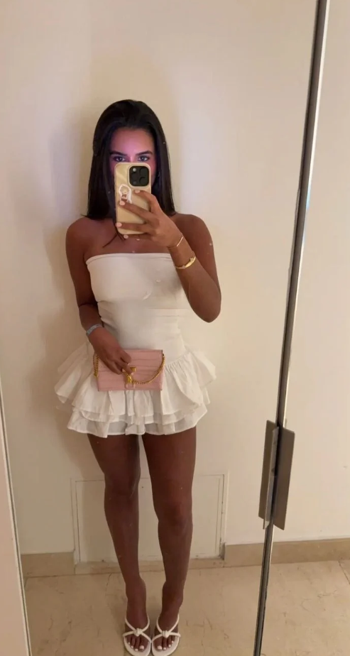 Unique Homecoming Dress Strapless Hugging Back to School Outfits Party Dress D7709