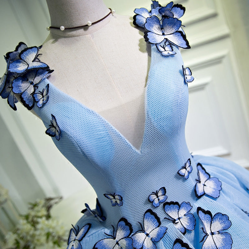 Chic Homecoming Dress V Neck Pearl Butterfly Pleated Back to School Outfits Party Dress Birthday Outfits D7423