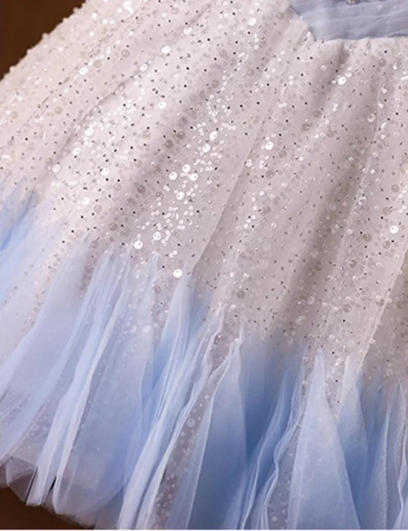 Unique Homecoming Dress Strapless Sequins Bead Tulle Back to School Outfits Party Dress D7745
