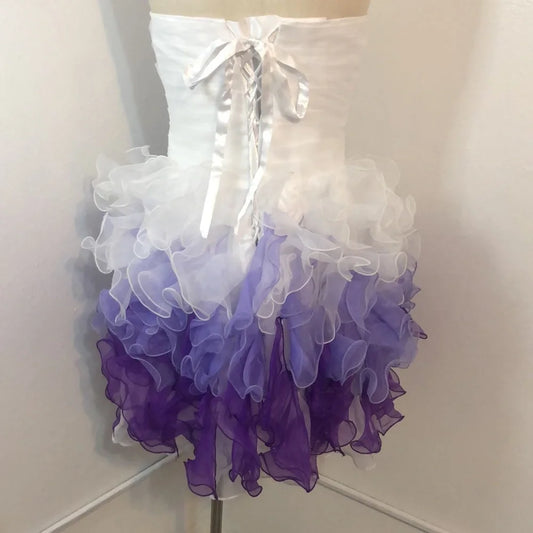 Stunning Homecoming Dress Sweetheart Rinestone Sequins Pleated Tulle Cascade Back to School Outfits Party Dress D7934