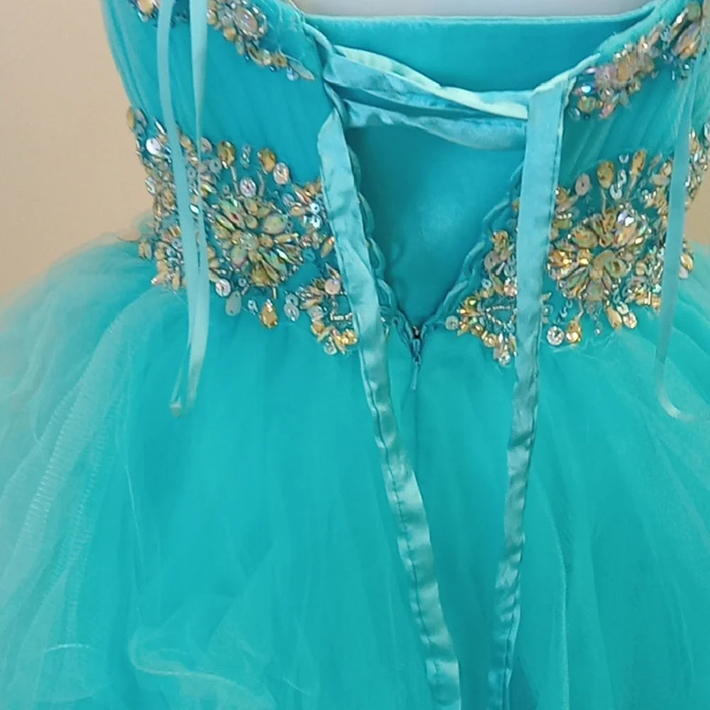 Stunning Homecoming Dress Sweetheart Sequins Bead A-Line Tulle Cascade Back to School Outfits Party Dress D7941