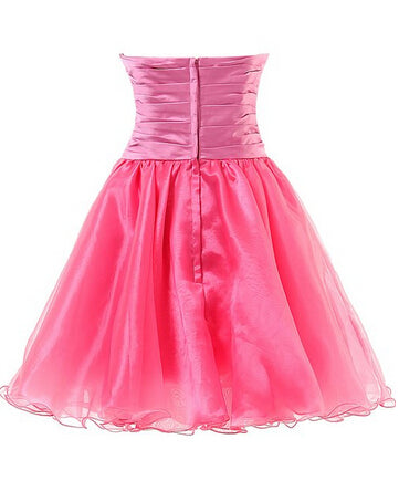 Unique Homecoming Dress Sweetheart Tulle Rinestone Bowknot Back to School Outfits Party Dress D7635