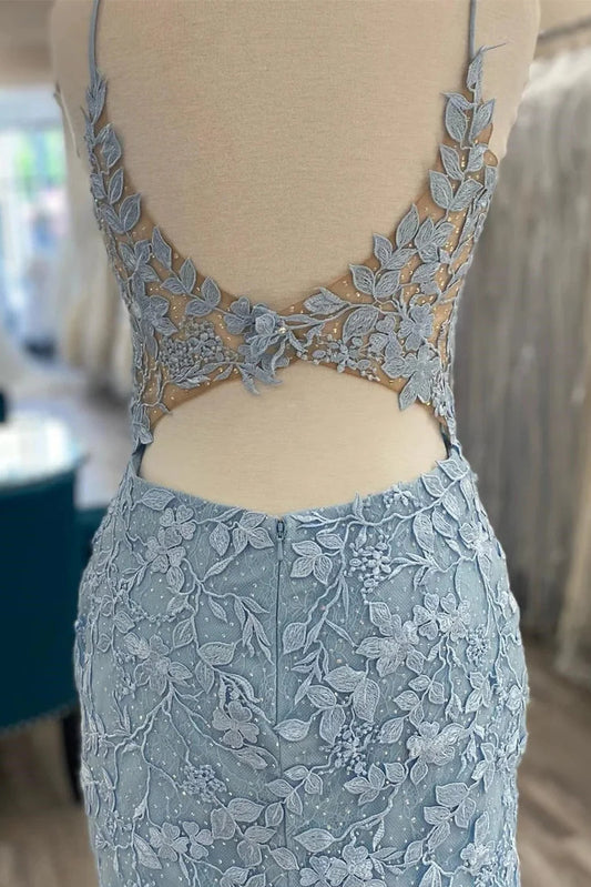 Unique Homecoming Dress Spaghetti Strap V Neck Lace Applique Bead Back to School Outfits Party Dress D7679