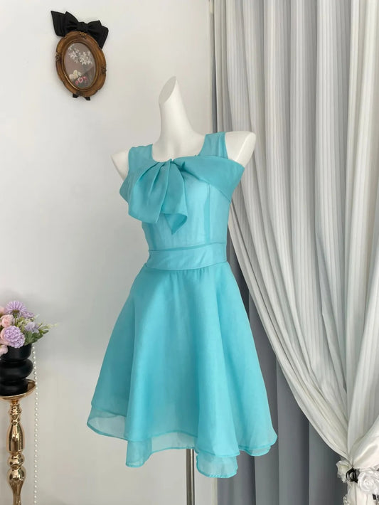 Pretty Homecoming Dress Jewel Pleated Back to School Outfits Party Dress D6971