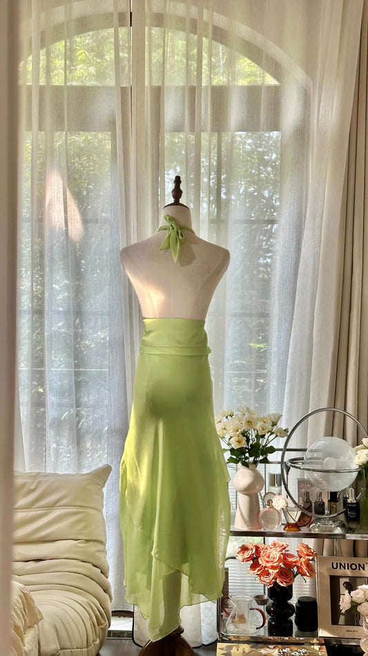 Charming Homecoming Dress Halter Beaded Backless Dress Back to School Outfits Party Dress D6434