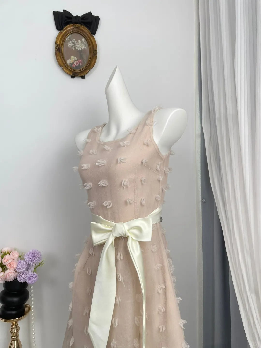 New Homecoming Dress Jewel Flower Bowknot Back to School Outfits Party Dress D6953