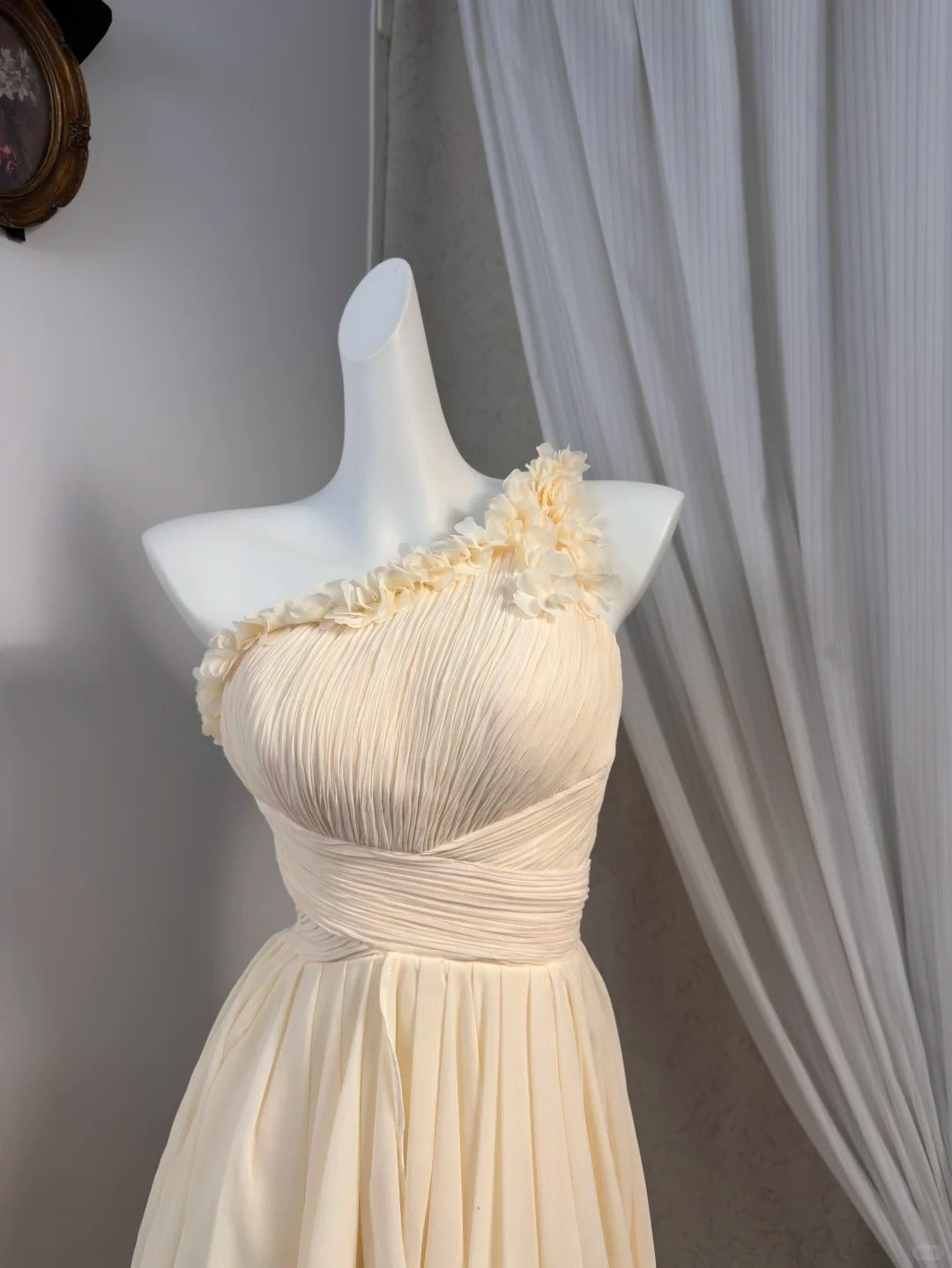 New Homecoming Dress One Shoulder Pleated Tulle Back to School Outfits Party Dress D6918