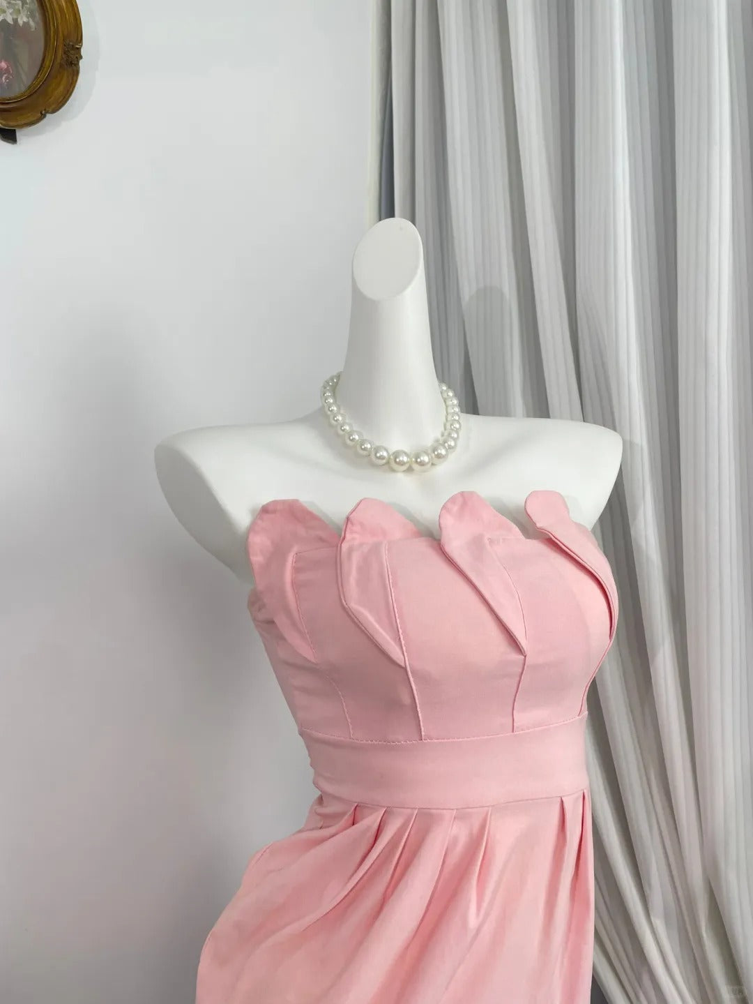 New Homecoming Dress Strapless Pleated Back to School Outfits Party Dress D6955
