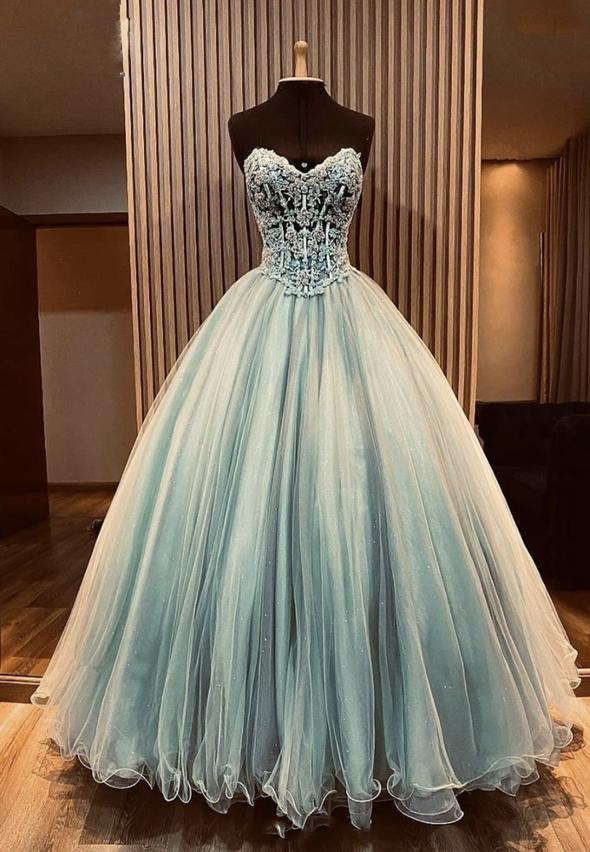 Amazing tulle lace long ball gown dress formal dress M639