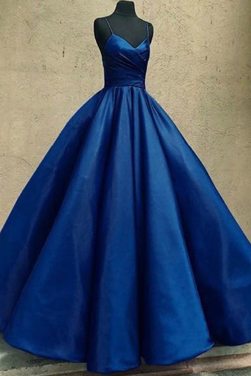Robe de bal longue en satin à bretelles spaghetti, robe de Quinceanera M1900