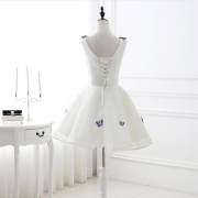 Cute White and Butterfly Short Homecoming Dress M1005
