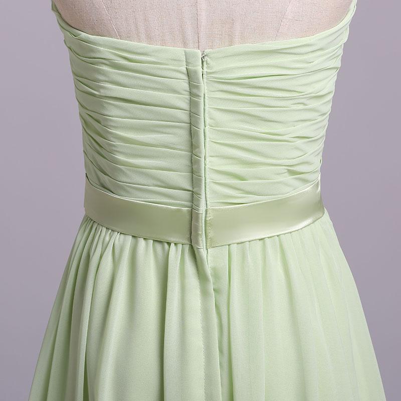 Robe de bal simple en mousseline de soie, longue robe de demoiselle d'honneur plissée sans manches, décolleté en cœur, M1510