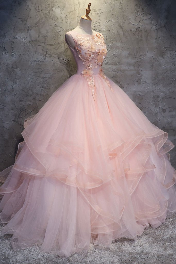 Robe de bal longue avec fleurs faites main, superbe robe de Quinceanera M1674