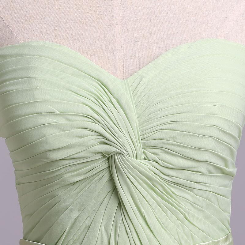 Robe de bal simple en mousseline de soie, longue robe de demoiselle d'honneur plissée sans manches, décolleté en cœur, M1510
